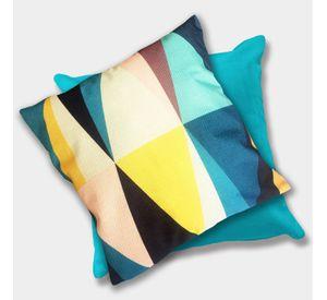 Cojín Multicolor Geométrico Lino