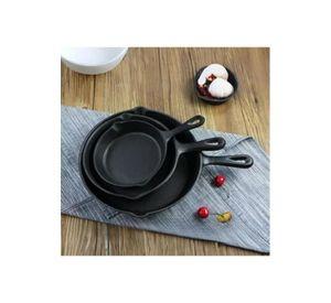 Juego de sartenes de hierro fundido, 3 piezas, Cukin, negro