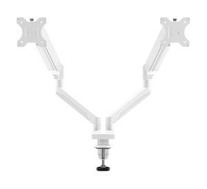 Soporte monitor escritorio doble 32" blanco