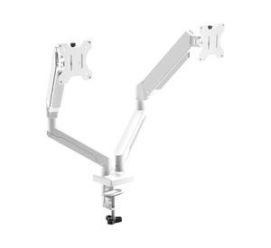 Soporte monitor escritorio doble 32" blanco