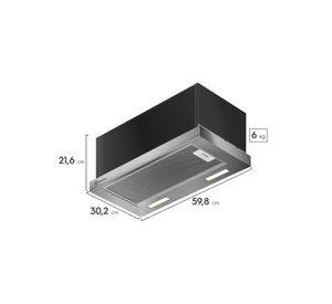 Campana Cocina Extractora Retráctil 60cm Luz LED DE6RS Inox