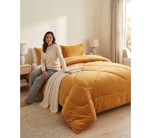 Cobertor Plush de Lujo Lana Sintetica Confort Superior Plaza y Media m21
