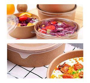 Bowl Envase Recipiente Kraft Con Tapa Pet 1000ml 30u