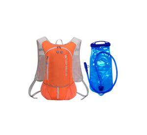Mochila ultraligera outdoor trekking running + bolsa agua naranja