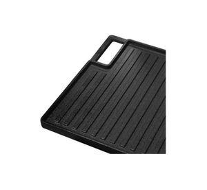 Plancha churrasquera reversible de 46x26 cm, hierro fundido