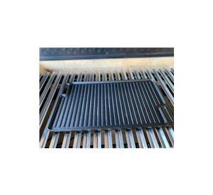 Plancha churrasquera reversible de 46x26 cm, hierro fundido