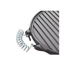 Plancha churrasquera reversible de 25 cm, hierro fundido
