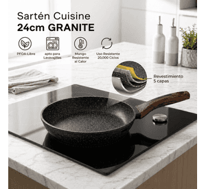 Sartén Antiadherente 24cm Cuisine con Fondo de Inducción Fissman