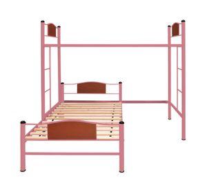 Cama alta + cama baja child 1 plaza rosado
