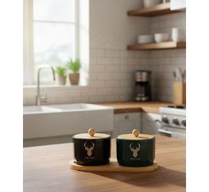 Set 2 Frascos Almacenamiento Contenedor Encanto Natural Jhn