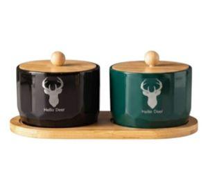 Set 2 Frascos Almacenamiento Contenedor Encanto Natural Jhn