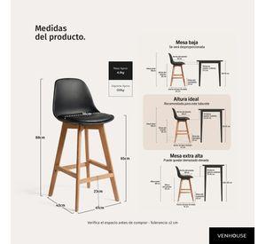 Taburete Piso Bar Acolchado Altura 65cm Eames Tulip Negro