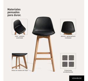 Taburete Piso Bar Acolchado Altura 65cm Eames Tulip Negro