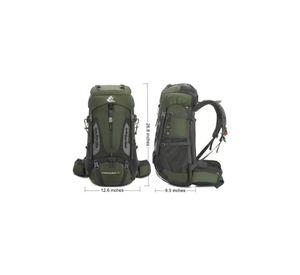 Mochila impermeable 60L con cubre mochila color verde