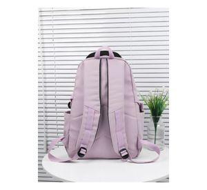 Mochila escolar juvenil impermeable gran capacidad 40L lila