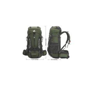 Mochila impermeable 60L con cubre mochila color verde