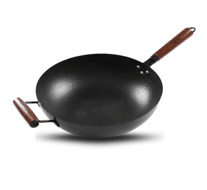 Sartén Premium Wok de Hierro Forjado 32 cm con Mango de Madera