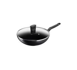 Wok de 28 cm con tapa, Super Cook, color negro