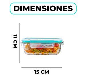 Set 3 Taper Contenedores Herméticos Vidrio Alimento 370 Ml