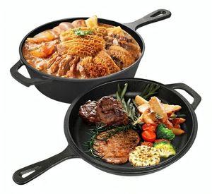 Sartenes De Hierro Fundido Gruesa Doble Uso 26cm