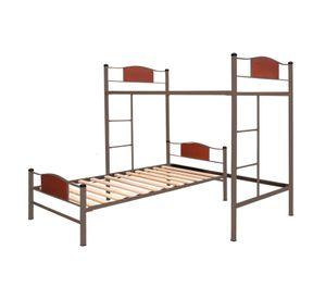 Cama alta + cama baja child 1 plaza castaño