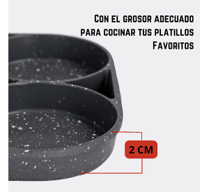 Sartén Antiadherente Comidas Variadas 3 y 4 Espacios