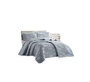 CUBRECAMA QUILT CON DISEÑO GEOMETRICO RELIEVE PLAZA Y MEDIA 180 x 230 cm 01