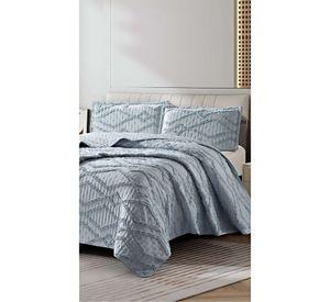 CUBRECAMA QUILT CON DISEÑO GEOMETRICO RELIEVE PLAZA Y MEDIA 180 x 230 cm 01