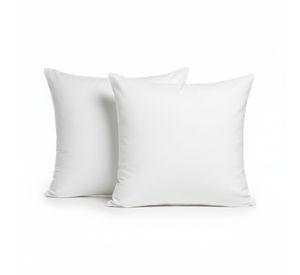Set 2 Almohadas 350 Gr Microfibra Tela 300 Hilos Algodón Egipcio 45x45 cm Blanco
