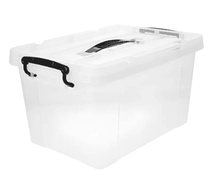 Caja organizadora plastica con tapa y asas 15L