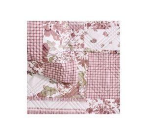 Quilt Andes Estampado Patchwork Rosado 1,5 Plazas