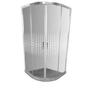 Shower Door Transparente con Base Curva Travertino Joytek 90x90x185 cm