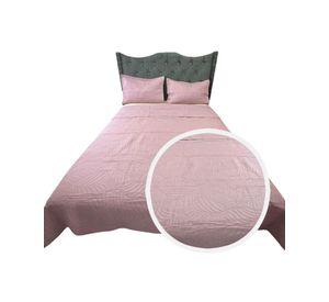 QUILT COLCHA DE LUJO VERANO 2 PLAZA ROSA