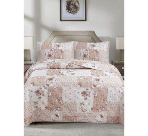 QUILT ANDES ESTAMPADO PATCHWORK BEIGE 1.5 PLAZAS