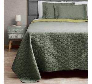 Quilt Bicolor Masel 2 plazas verde olive - pistacho 220x250