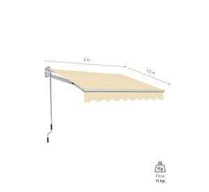 Toldo con brazo retractil Terrazas 2x1.5 Mts Beige