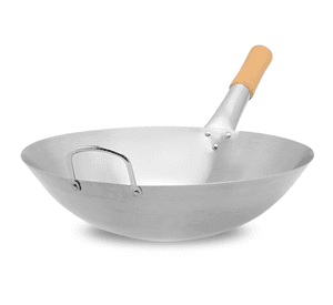 Wok tradicional chino de 45cm Acero Inoxidable con mango