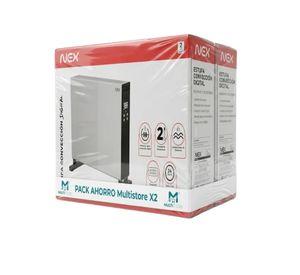 Pack 2 Estufa Conveccion Digital Nex 1800w Timer Programable