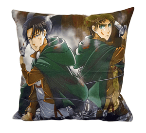 Cojín Felpa 45x45 cm De Eren y Levi Shingeki Extra Suave