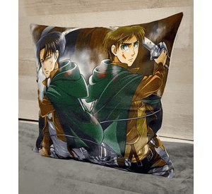 Cojín Felpa 45x45 cm De Eren y Levi Shingeki Extra Suave