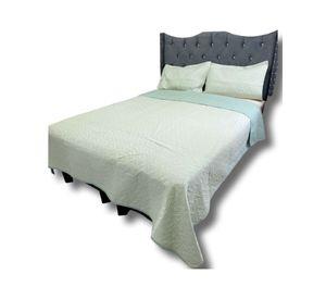QUILT COLCHA DE LUJO VERANO DELGADO 2 PLAZAS VERDE MENTA