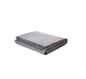 QUILT ANDES POM POM GRIS 1.5 PLAZAS