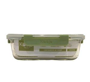 HERMETICO RECTANGULAR 1040ML GLASS KEEP VERDE