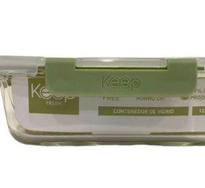 HERMETICO RECTANGULAR 1040ML GLASS KEEP VERDE