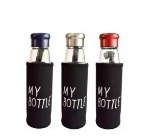Botella Infusor De Vidrio Con Funda Gris