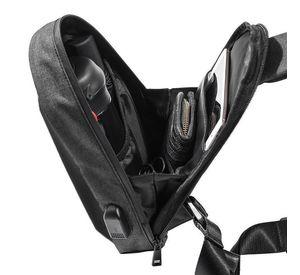 Bolso de hombro MotoWolf 0704 Impermeable - negro