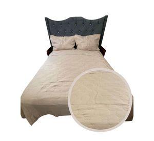 QUILT COLCHA DE LUJO VERANO DELGADO PLAZA Y MEDIA BEIGE