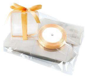 Cajas Regalo Plastico 50u Lazo Cinta Souvenirs Dulces 7cm