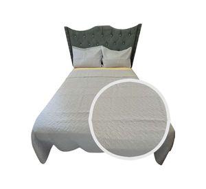 QUILT COLCHA DE LUJO VERANO DELGADO 2 PLAZAS GRIS
