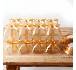 Cajas Regalo Plastico 50u Lazo Cinta Souvenirs Dulces 7cm